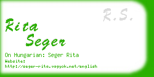 rita seger business card